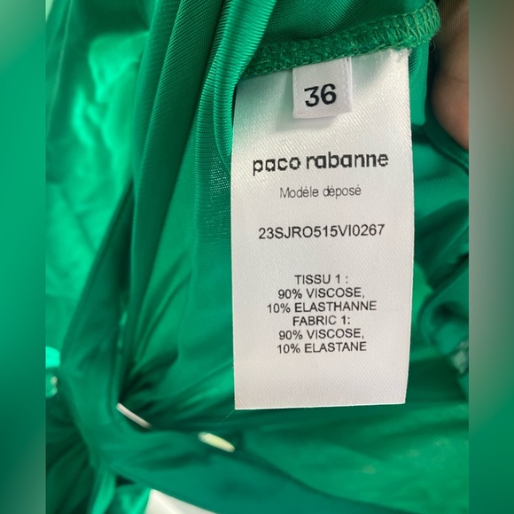Paco Rabanne Long Sleeve Maxi Dress Emerald Green- Size 36. Worn once. - Picture 5 of 7